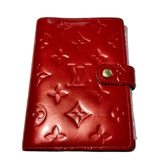 Louis Vuitton Red Vernis Leather Small Ring Agenda Cover - Picture 1 of 16